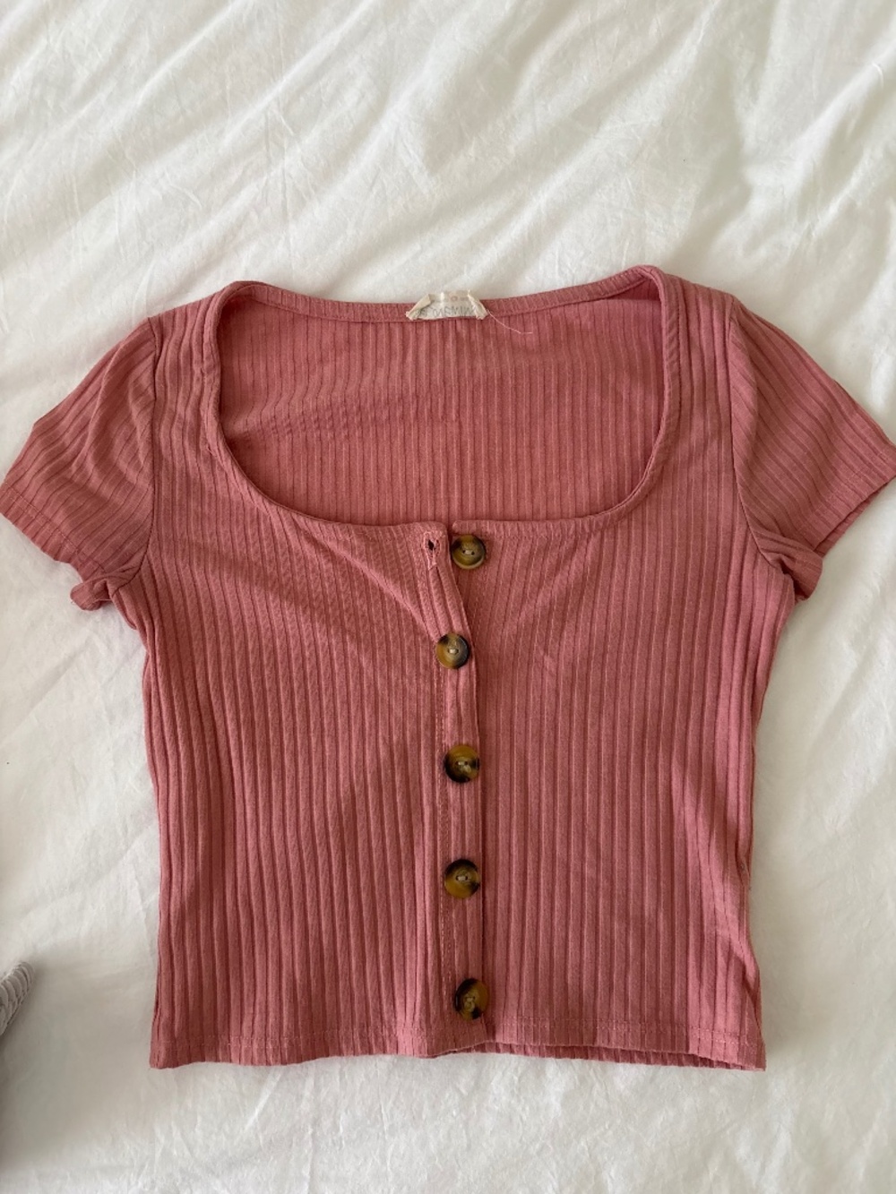 Pink crop top with buttons